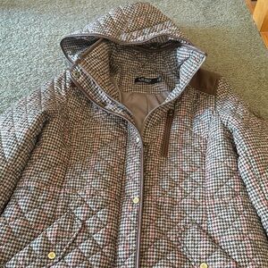 Lauren Ralph Lauren Women’s Checkered Quilted Jacket with Hood